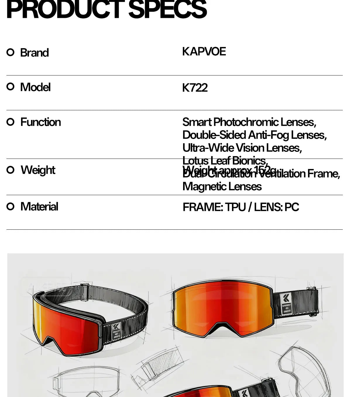 Masque de Ski Photochromique